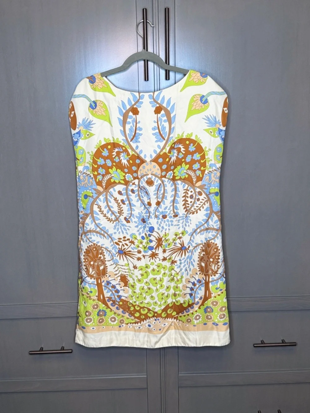 J. McLaughlin 100% Silk Colorful Botanical Shift Dress - Size Large - Picture 2 of 7